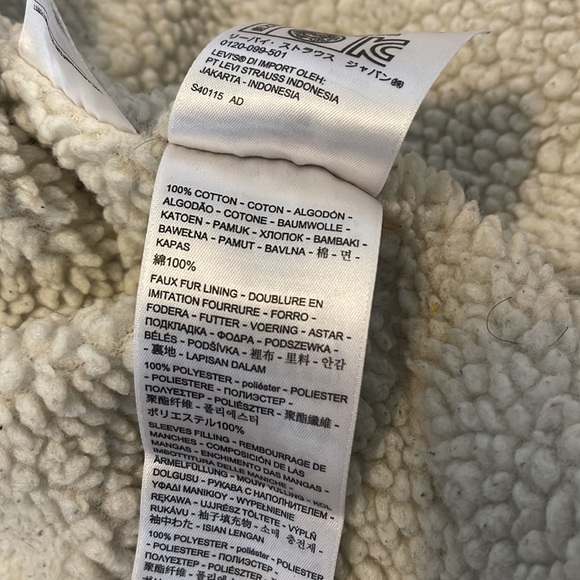 LEVI’S STRAUSS & Co. Original Sherpa lined w hand pockets JACKET size MEDIUM - Picture 7 of 16